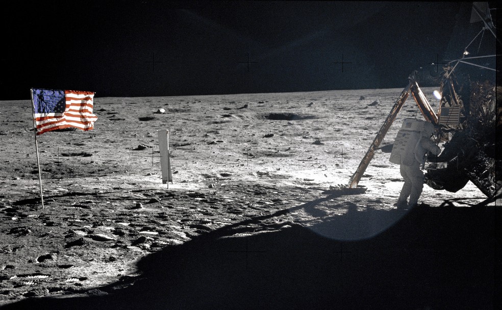 Neil Armstrong na Lua em 1969 — Foto: Nasa/Divulgação