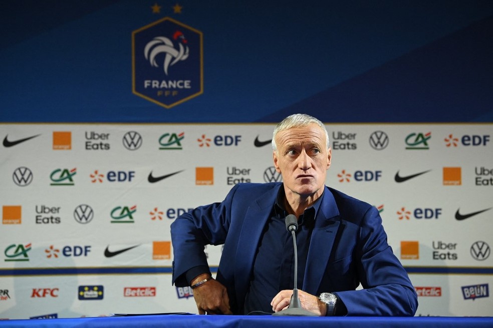 Didier Deschamps, tcnico da Frana, durante a coletiva de imprensa ps anncio da lista para Copa  Foto: AFP