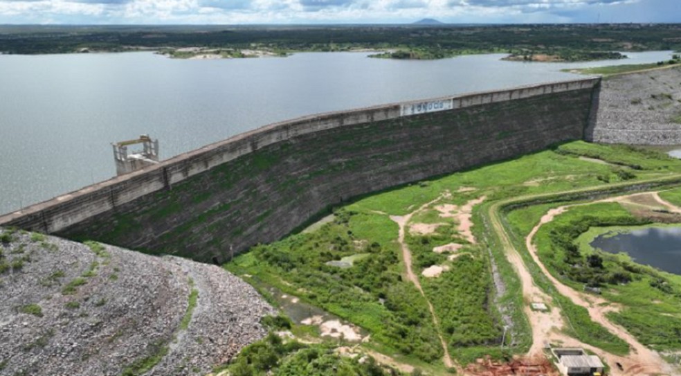 Castanhão é o maior reservatório público do país para múltiplos usos. — Foto: Cogerh/Divulgação