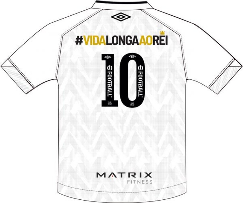 Santos usará camisa com homenagem a Pelé na final da Copinha — Foto: Reprodução