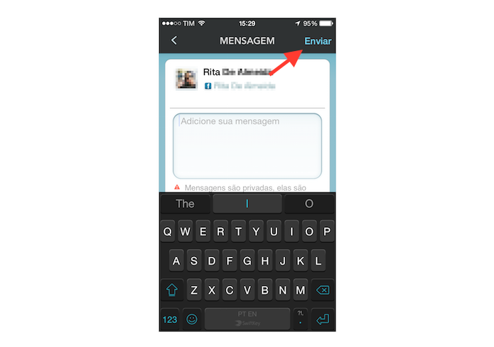 Enviando uma mensagem para responder um contato no Waze (Foto: Reprodu??o/Marvin Costa)