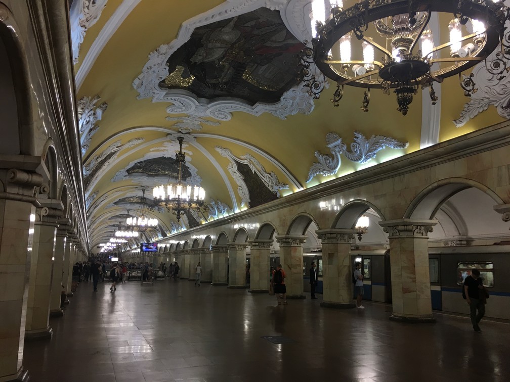 Estação Komsomolskaya, em Moscou (Foto: Adriane Schultz/ G1)