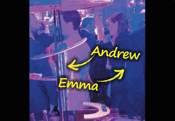 Emma Stone e Andrew Garfield conversando na festa do Bafta (Foto: Twitter)