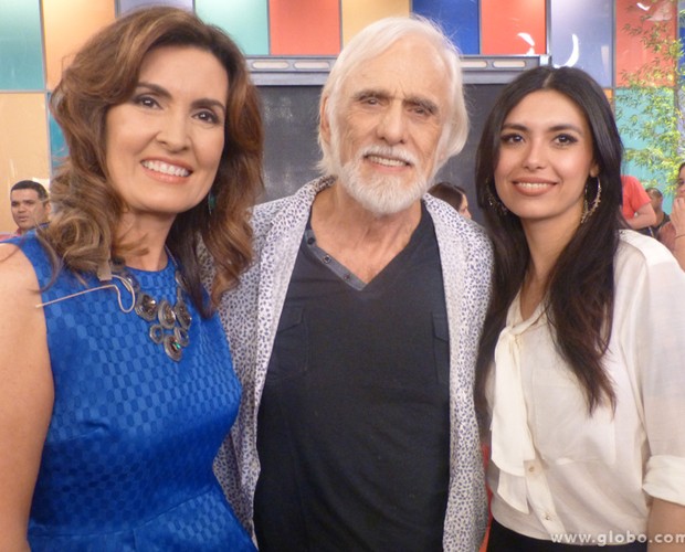 Fátima recebeu em seu programa o ator Francisco Cuoco e a namorada Thais (Foto: Encontro com Fátima/TV Globo)