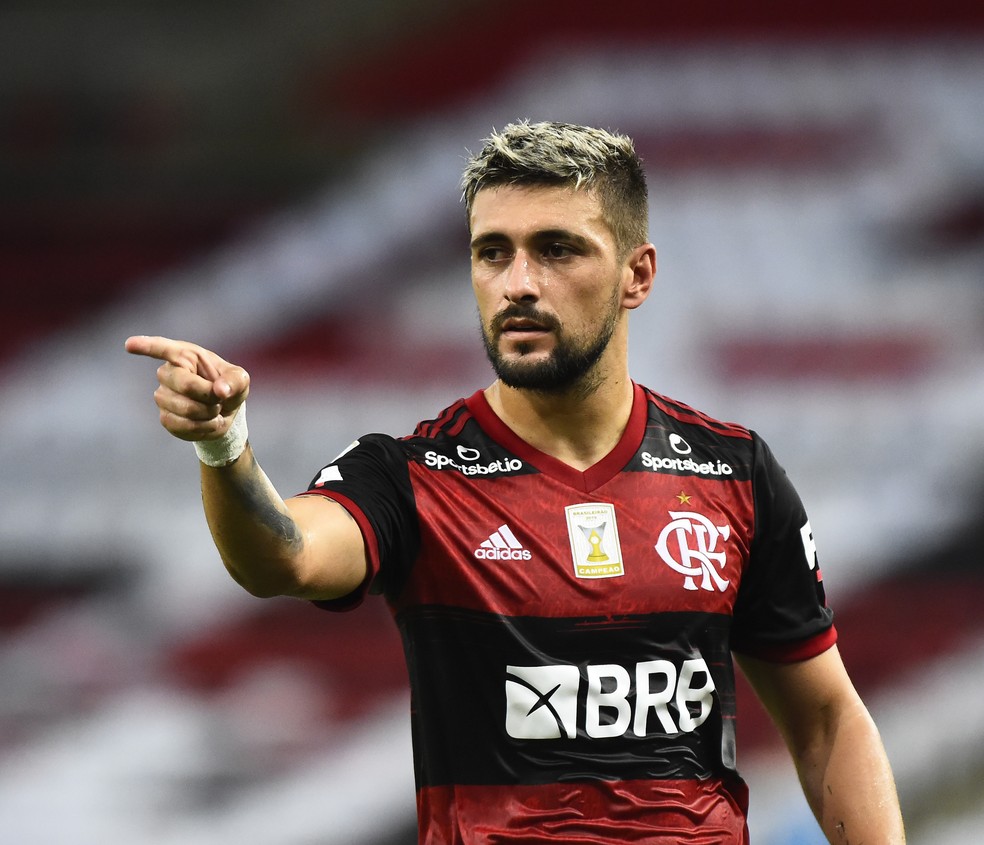 Arrascaeta em ação pelo Flamengo: são 98 jogos e 29 gols — Foto: André Durão