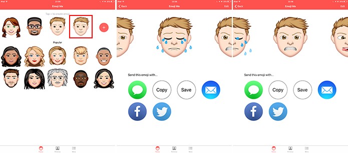 Emoji Me Maker traz diversas emoções para que usuário aplique no emoticon (Foto: Reprodução/Elson de Souza)
