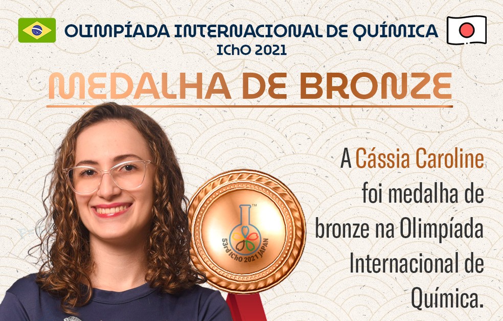 Cássia ganhou bronze na Olimpíada Internacional de Química — Foto: Reprodução