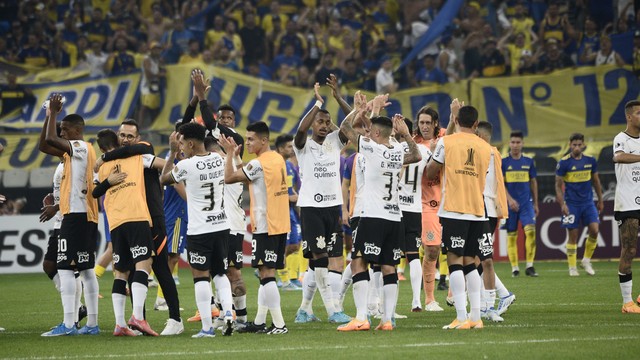 Jogadores do Corinthians após o jogo contra o Boca