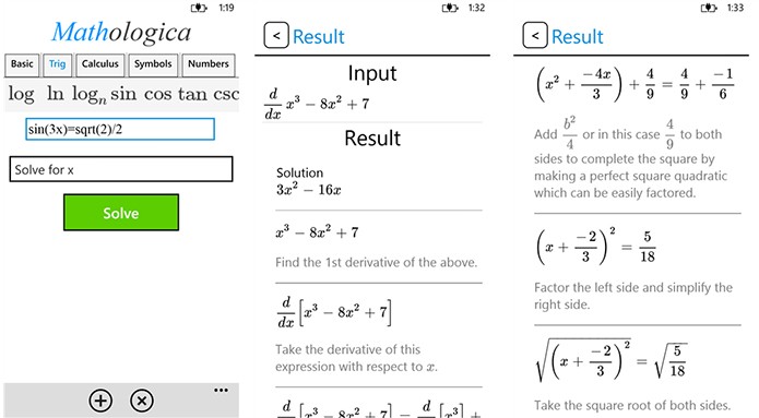 Mathologica é um aplicativo para Windows Phone capaz de realizar contas matemáticas (Foto: Divulgação/Windows Phone Store)