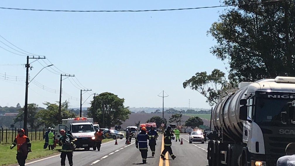 Simulado de acidente mobilizou equipes e chamou a atenção em Assis — Foto: Wagner Jardim/ The Brothers 