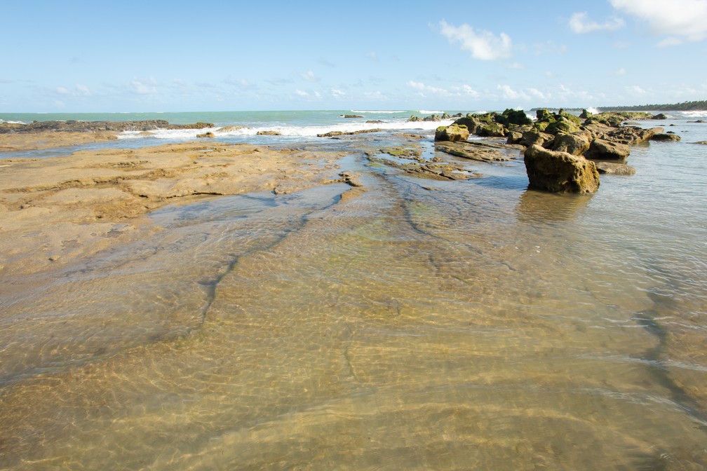 Com clima deserto, Barreiras do Boqueirão proporciona banho de mar calmo, quente e com águas translúcidas — Foto: Celso Tavares/G1