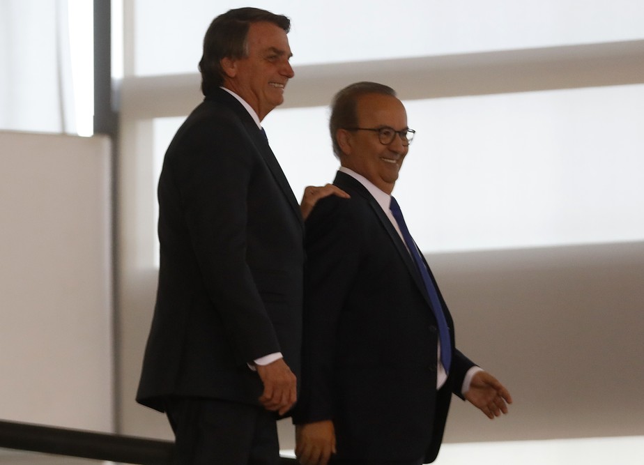 Bolsonaro com Jorginho Mello quando os dois eram presidente e senador, respectivamente