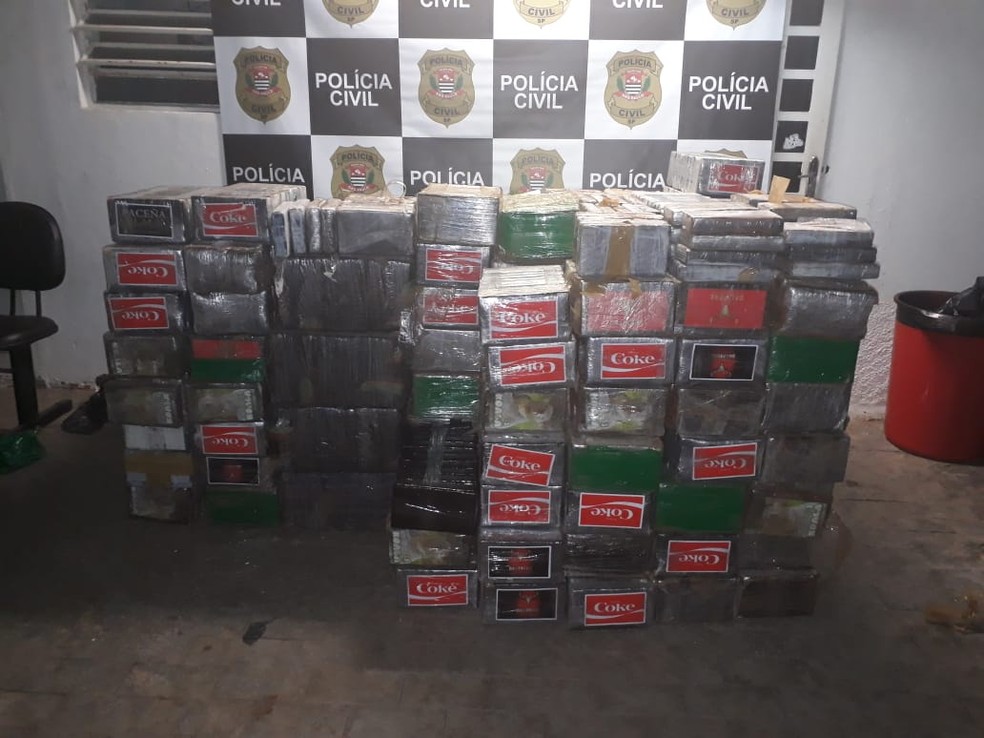 Polícia apreendeu 1,3 tonelada de cocaína em Indaiatuba — Foto: Divulgação/Polícia Civil