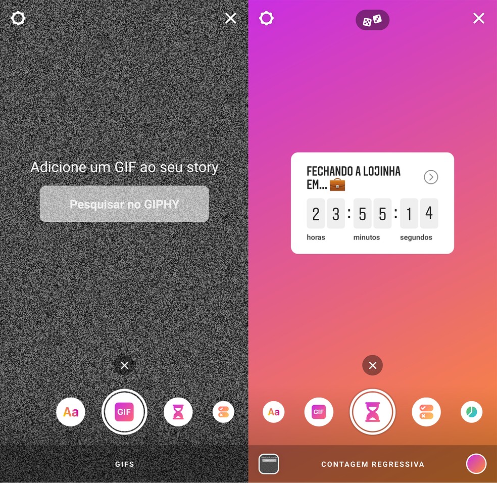 Câmera do Instagram Stories traz novo modo Criar — Foto: Reprodução/Paulo Alves
