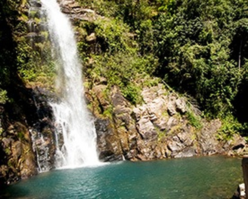 Cachoeira Serra Azul onde médica foi picada por cobra em Nobres (MT) — Foto: Sesc Pantanal/Divulgação