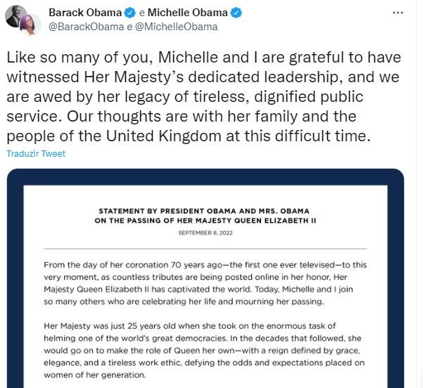 Barack e Michelle Obama (Foto: Reprodução / Twitter)