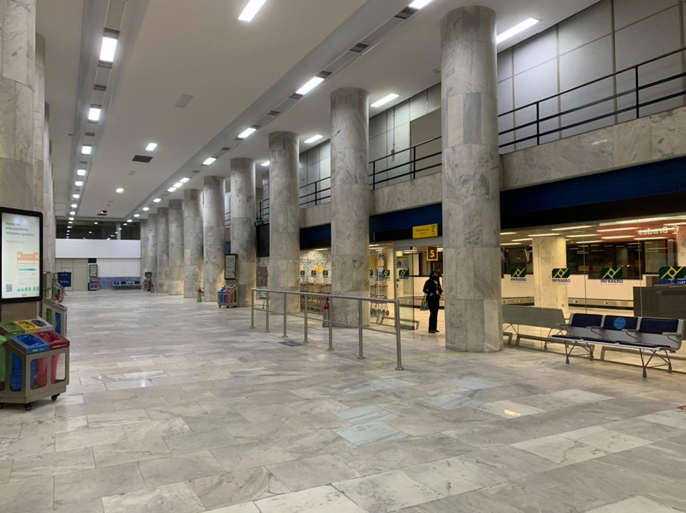 Sagu&atilde;o do Aeroporto Santos Dumont minutos antes da chegada da delega&ccedil;&atilde;o &mdash; Foto: Emanuelle Ribeiro