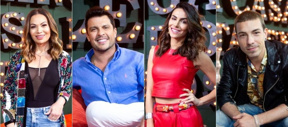 Solange Almeida, Ceará, Mel Fronckowiak e Di Ferreiro se apresentaram no 'Show dos Famosos' — Foto: TV Globo