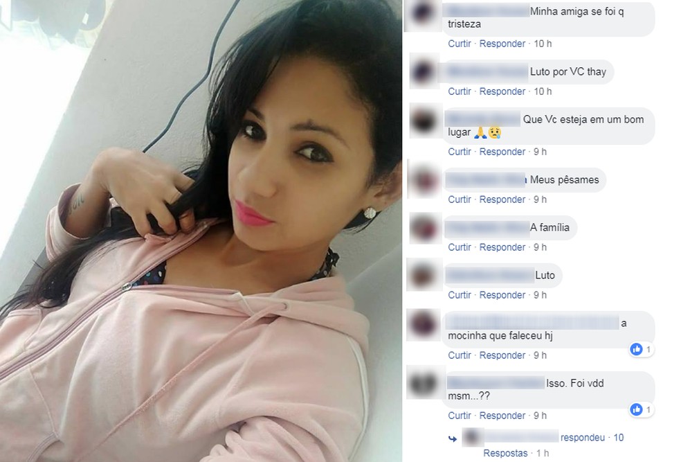 Amigos lamentaram a morte de Thaynara em Jarinu â Foto: Facebook/ReproduÃ§Ã£o