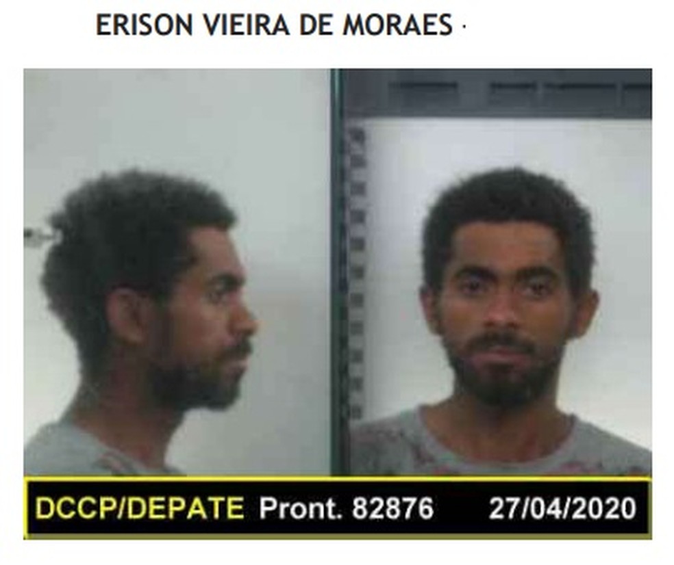 Erison Vieira de Moraes é considerado foragido, segundo Seap — Foto: Reprodução