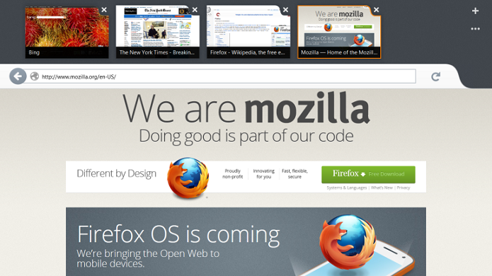 Firefox com interface Metro será abandonado pela Mozilla (Foto: Divulgação/Fundação Mozilla)