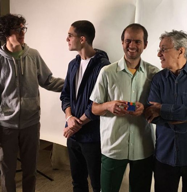 Caetano Veloso e filhos (Foto: Reprodução/Instagram)