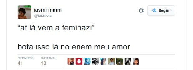 Enem 2015 - tema de redação leva a debate e polêmicas no Twitter (Foto: Reprodução/Twitter)