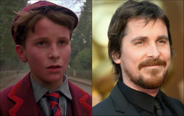 Christian Bale estava com 13 anos quando atuou em 'Império do Sol' (1987). Atualmente tem 40 anos e seu segundo filho acaba de nascer. (Foto: Reprodução e Getty Images)