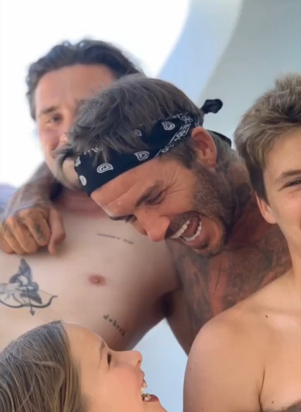 David Beckham e filhos (Foto: Reprodução / Instagram)