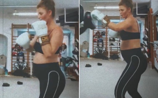 Grávida de 6 meses, Cintia Dicker faz treino de luta e exibe barrigão
