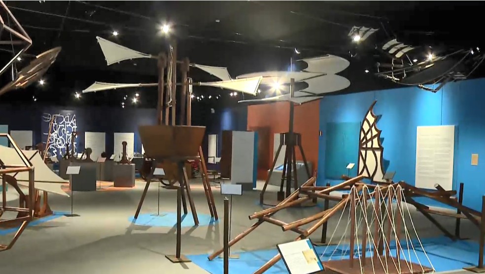 Exposição imersiva gratuita de Leonardo Da Vinci em Vitória. — Foto: Reprodução/TV Gazeta