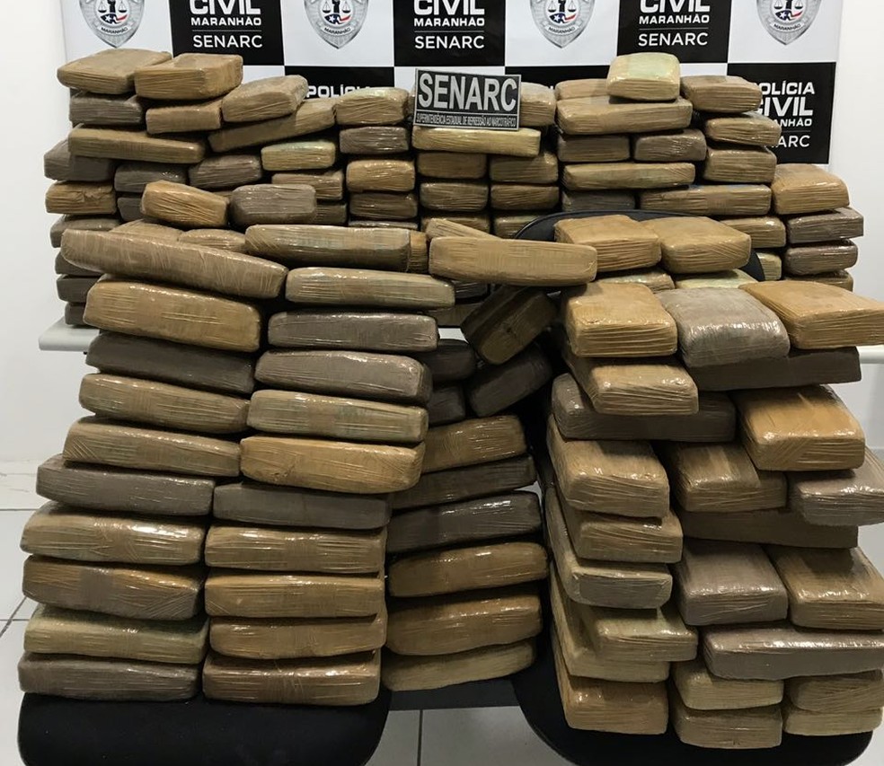 Aproxidamente 300 kg de maconha foi encontrado próximo a cidade de Miranda do Norte, segundo a Polícia (Foto: Divulgação/Polícia Civil)