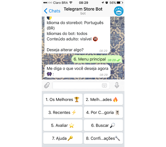@StoreBot é um serviço que dá mais visibilidade à loja de perfis automáticos do Telegram (Foto: Reprodução/Daniel Ribeiro)