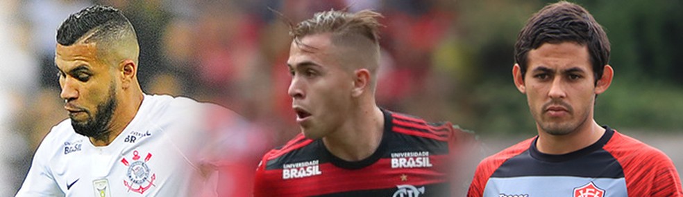 Araos (Corinthians), Piris da Motta (Flamengo) e Marcelo Meli (Vit&oacute;ria) &mdash; Foto: GloboEsporte.com