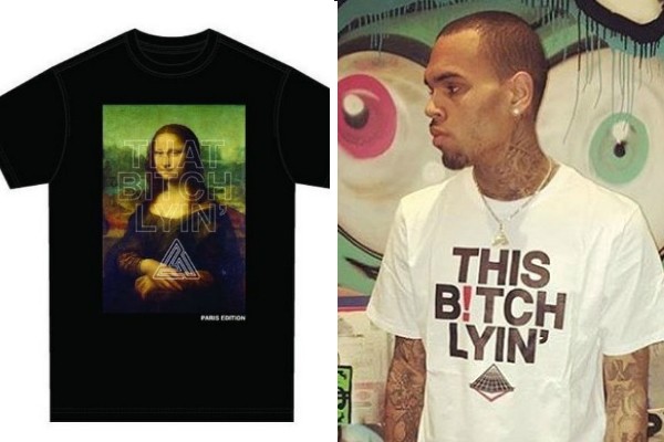 Chris Brown fez uma camiseta em referência à uma acusação de estupro que recebeu em Paris (Foto: Reprodução / Instagram; Divulgação)