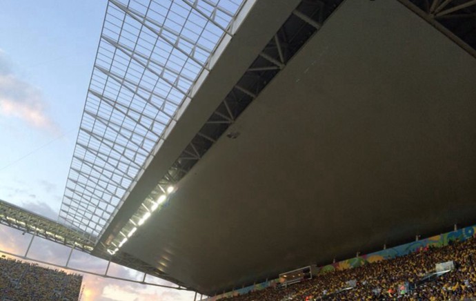 Queda iluminação Arena Corinthians (Foto: Globoesporte.com)