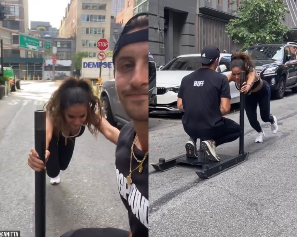 Anitta malhando nas ruas de Nova York, nos Estados Unidos (Foto: Reprodução/Instagram)
