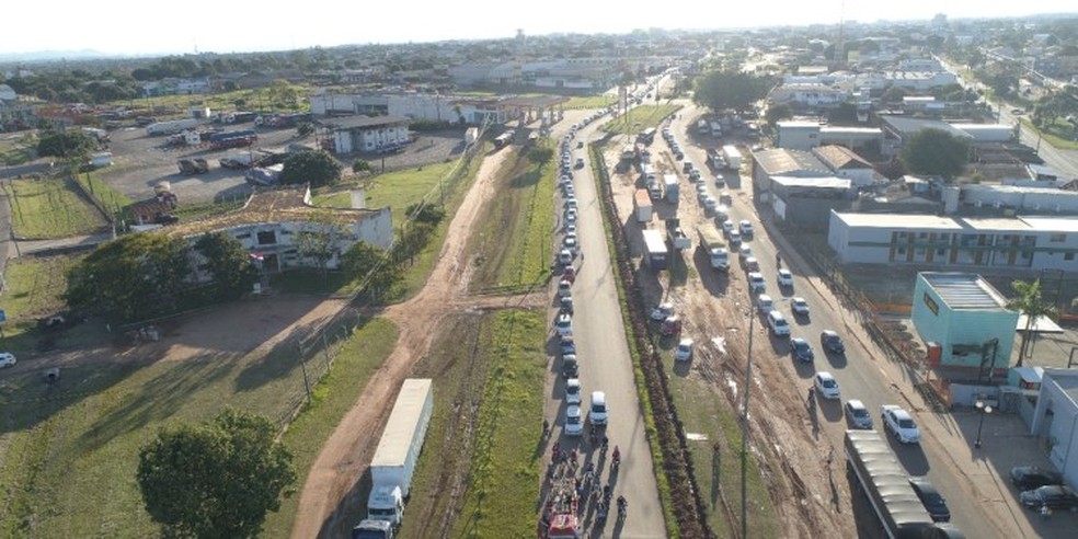 Carreata em Pedro Juan Caballero — Foto: Capitan Bado/Reprodução