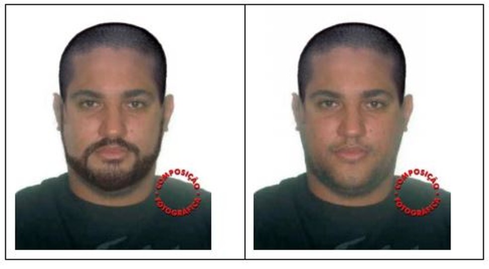 Polícia Federal divulga fotos dos possíveis disfarces que podem ser usados pelo traficante André do Rap — Foto: Divulgação/PF