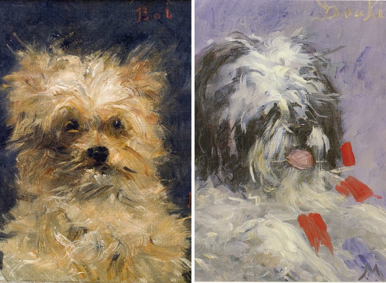 Quadros de cachorro pintados por Manet serão leiloados (Foto: Manet / Reprodução)