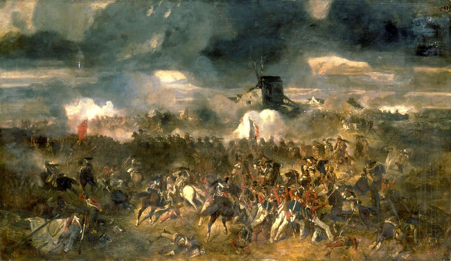 A Batalha de Waterloo, por Clément-Auguste Andrieux, no Palácio de Versalhes