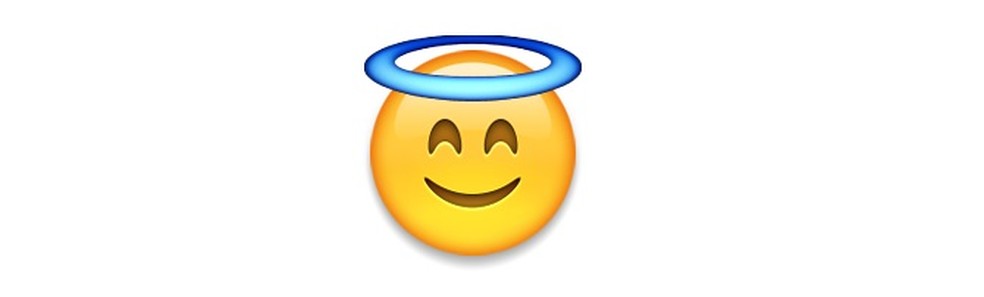 Emoji com auréola para ser usado com bom humor — foto: reprodução/techtudo