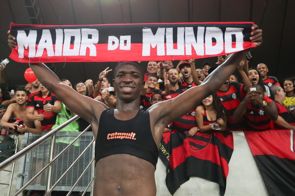 Vini Jr em jogo do Flamengo no Maracan&atilde; &mdash; Foto: Gilvan de Souza/Flamengo