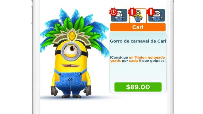 O jogo dos Minions tem itens típicos de carnaval (Foto: Divulgação/EA)
