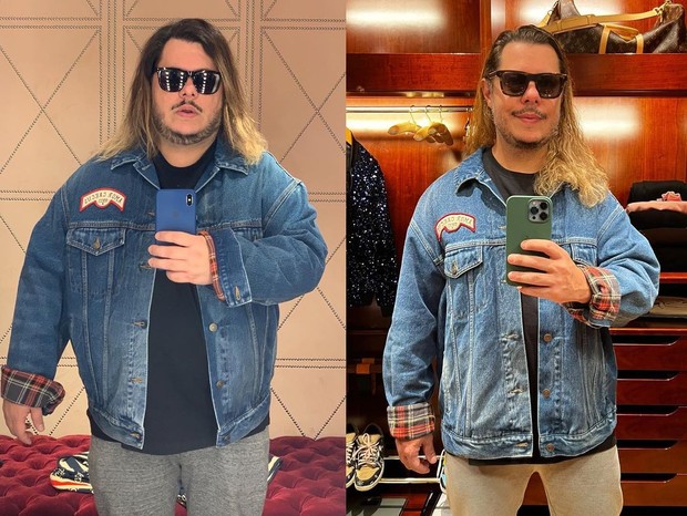 Marcus Majella antes e depois de eliminar 30 quilos (Foto: Reprodução/Instagram)