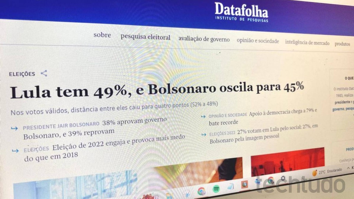 Eleições 2022: como ver pesquisa eleitoral do Datafolha e Ipec