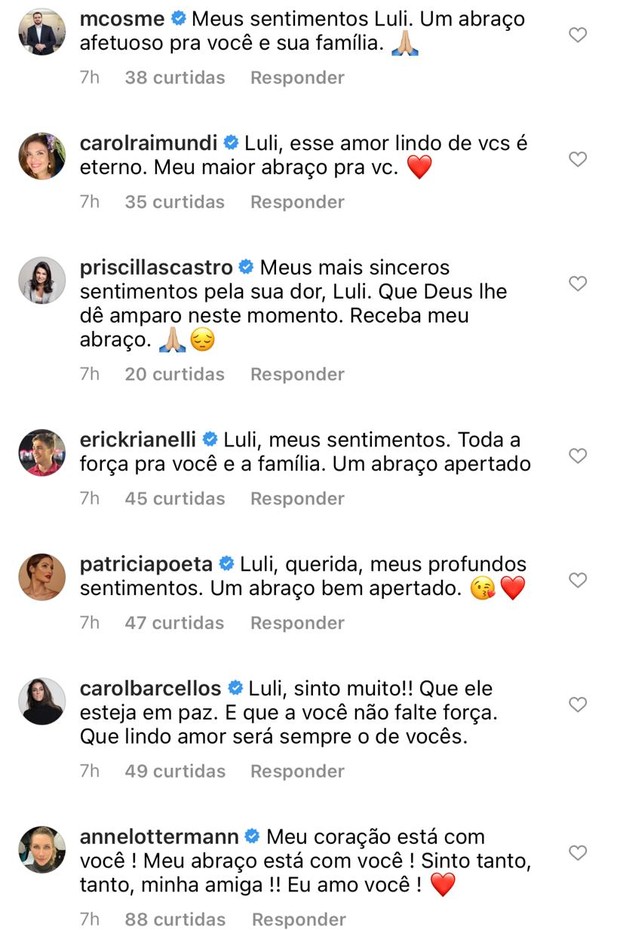 Ana Luiza Guimarães recebe mensagens de condolências pela morte do marido (Foto: Reprodução/Instagram)