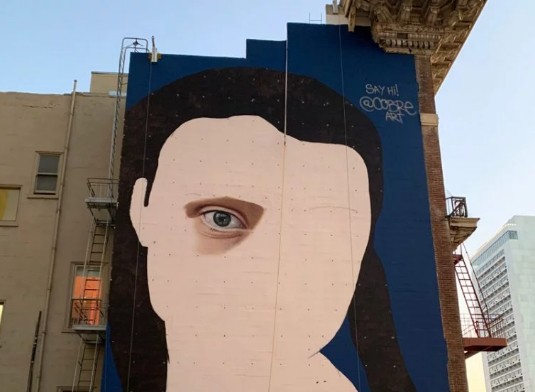 Artista cria mural gigante da ativista Greta Thunberg em São Francisco (Foto: Divulgação)