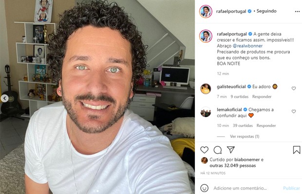Rafael Portugal brinca sobre visual de barba de William Bonner (Foto: Reprodução/Instagram)