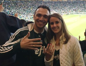Jocelio Ferreira, palmeirense, pedido de casamento, Palmeiras, Prudente (Foto: Jocelio Ferreira / Cedida)